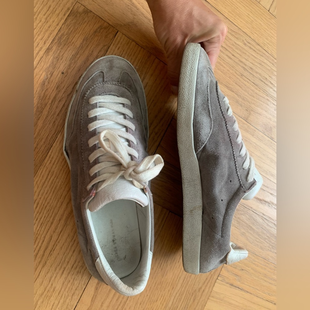 Zara - Grey Leather Sneakers - size 8/39 - Picture 6 of 12